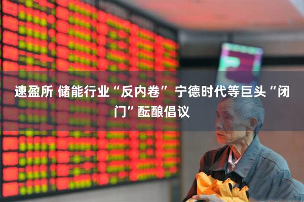 速盈所 储能行业“反内卷” 宁德时代等巨头“闭门”酝酿倡议