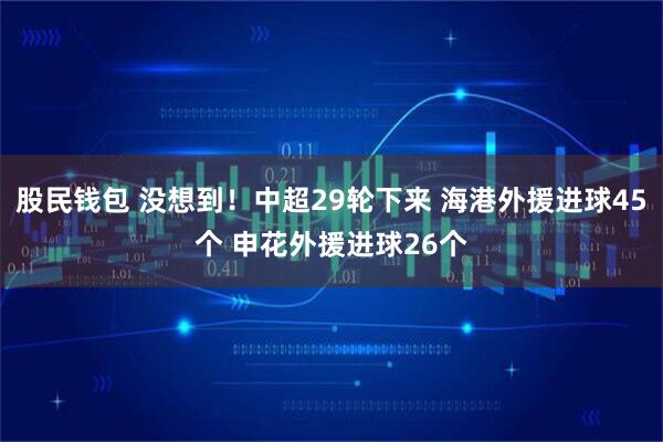 股民钱包 没想到！中超29轮下来 海港外援进球45个 申花外援进球26个